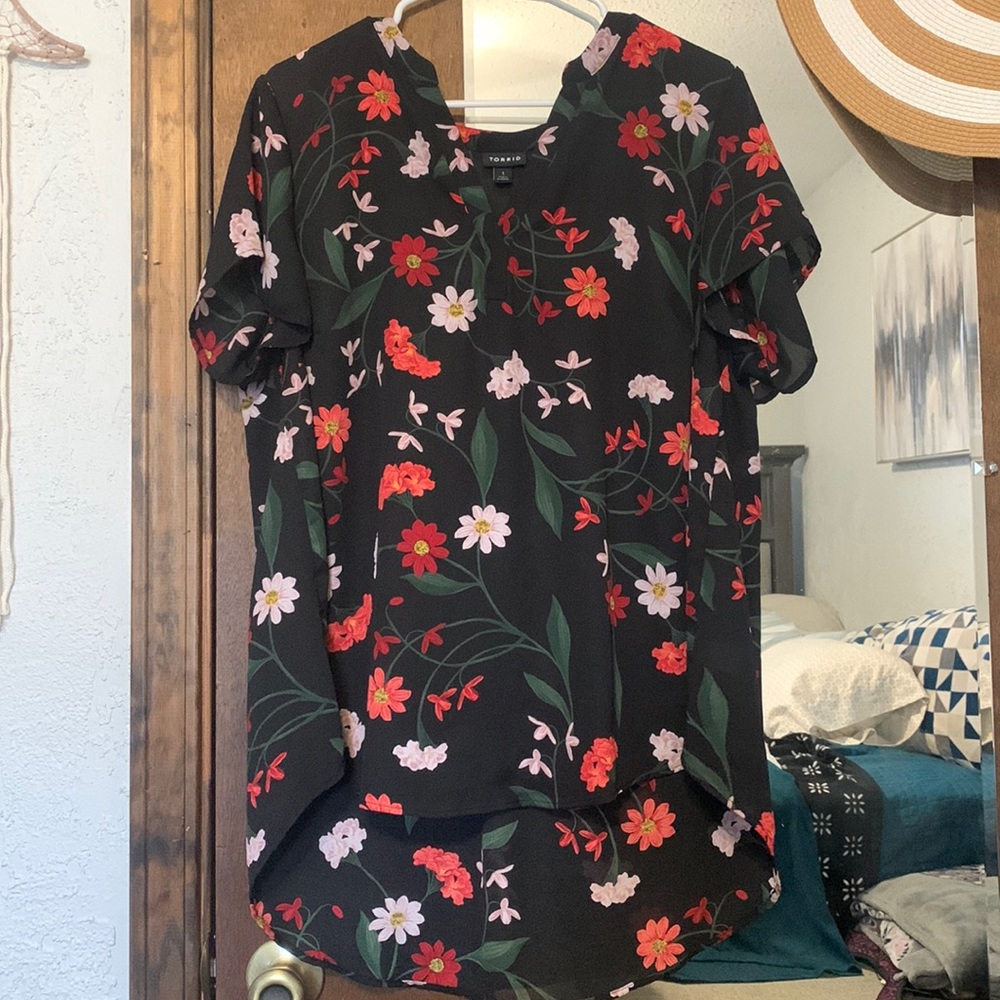 Floral sheer top